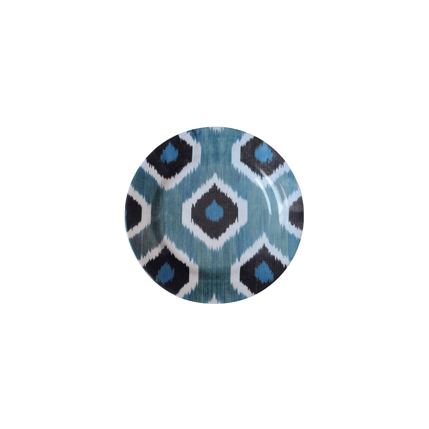 Ikat Ceramic Salad Plate in Blue Grey - Hosted by Kelly Gaudreau