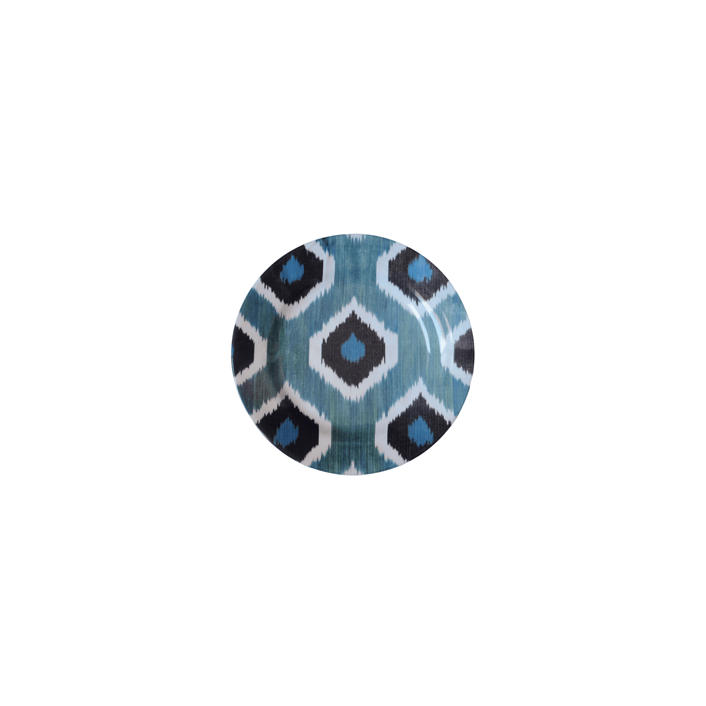 Ikat Ceramic Side Plate in Blue Grey - Hosted by Kelly Gaudreau