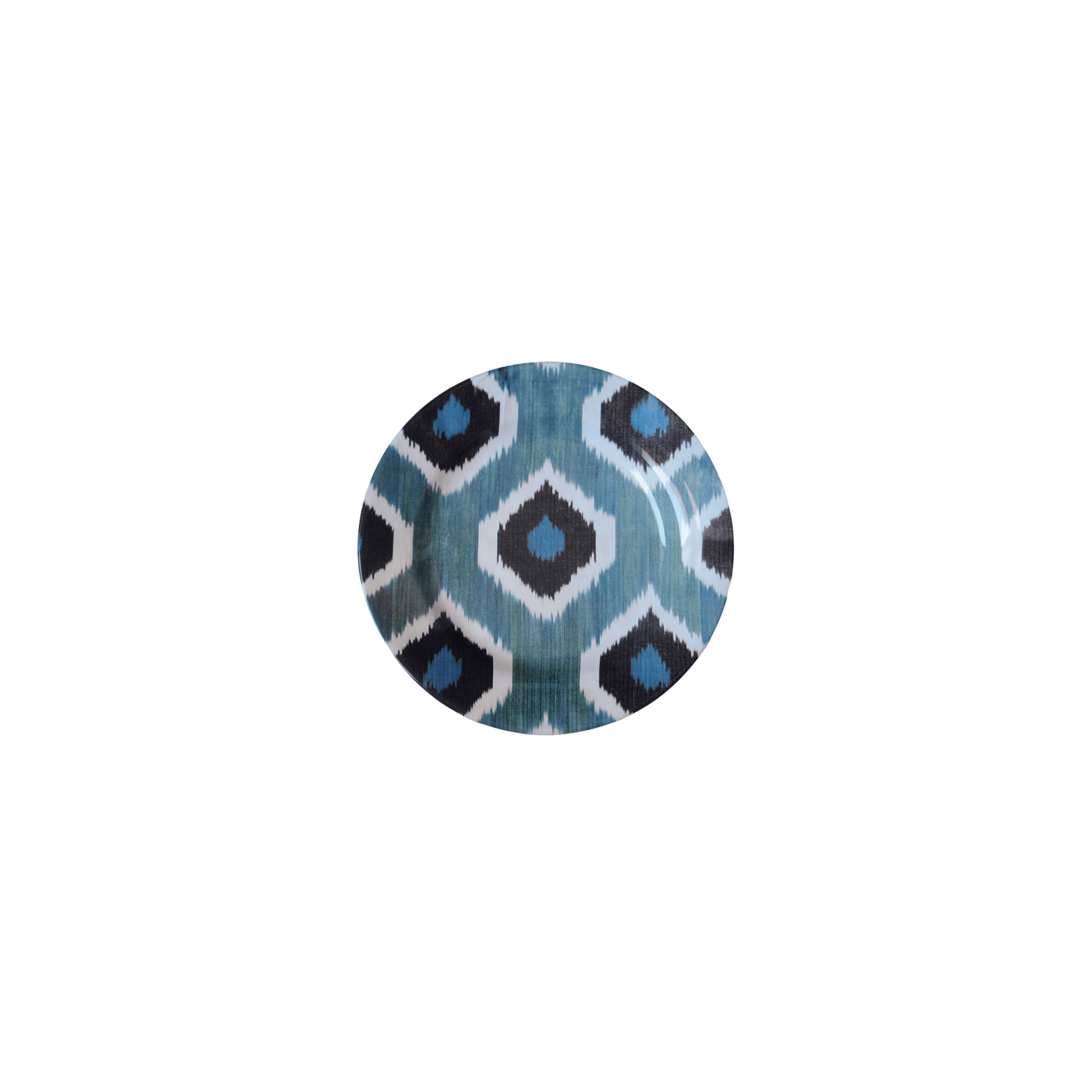 Ikat Ceramic Side Plate in Blue Grey - Hosted by Kelly Gaudreau