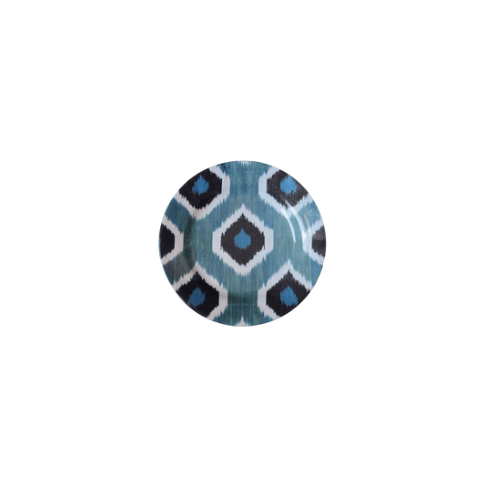 Ikat Ceramic Side Plate in Blue Grey - Hosted by Kelly Gaudreau