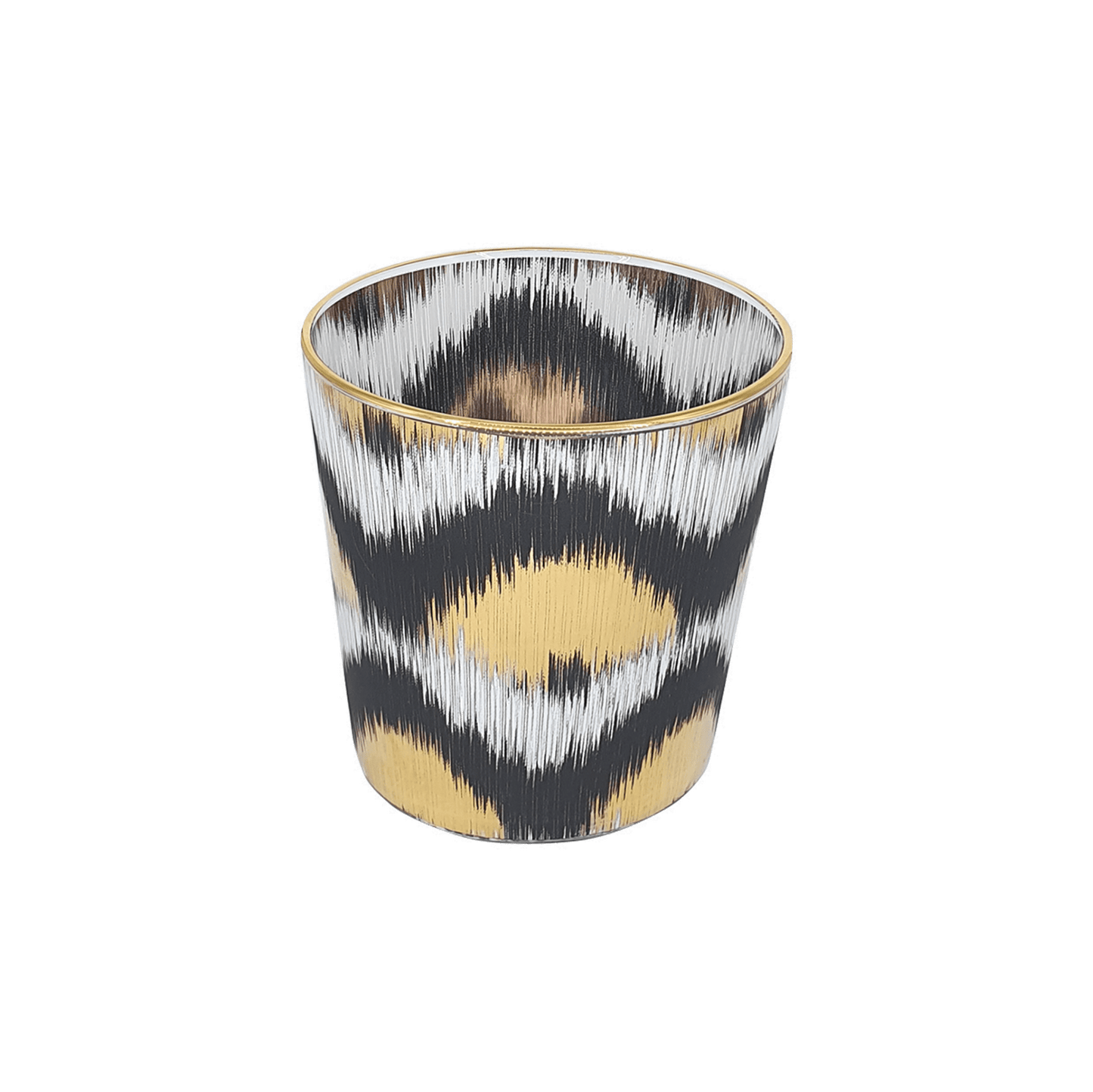 Ikat Decorative Glasses (Black and Gold Ikat) Set of 4 - Hosted by Kelly Gaudreau