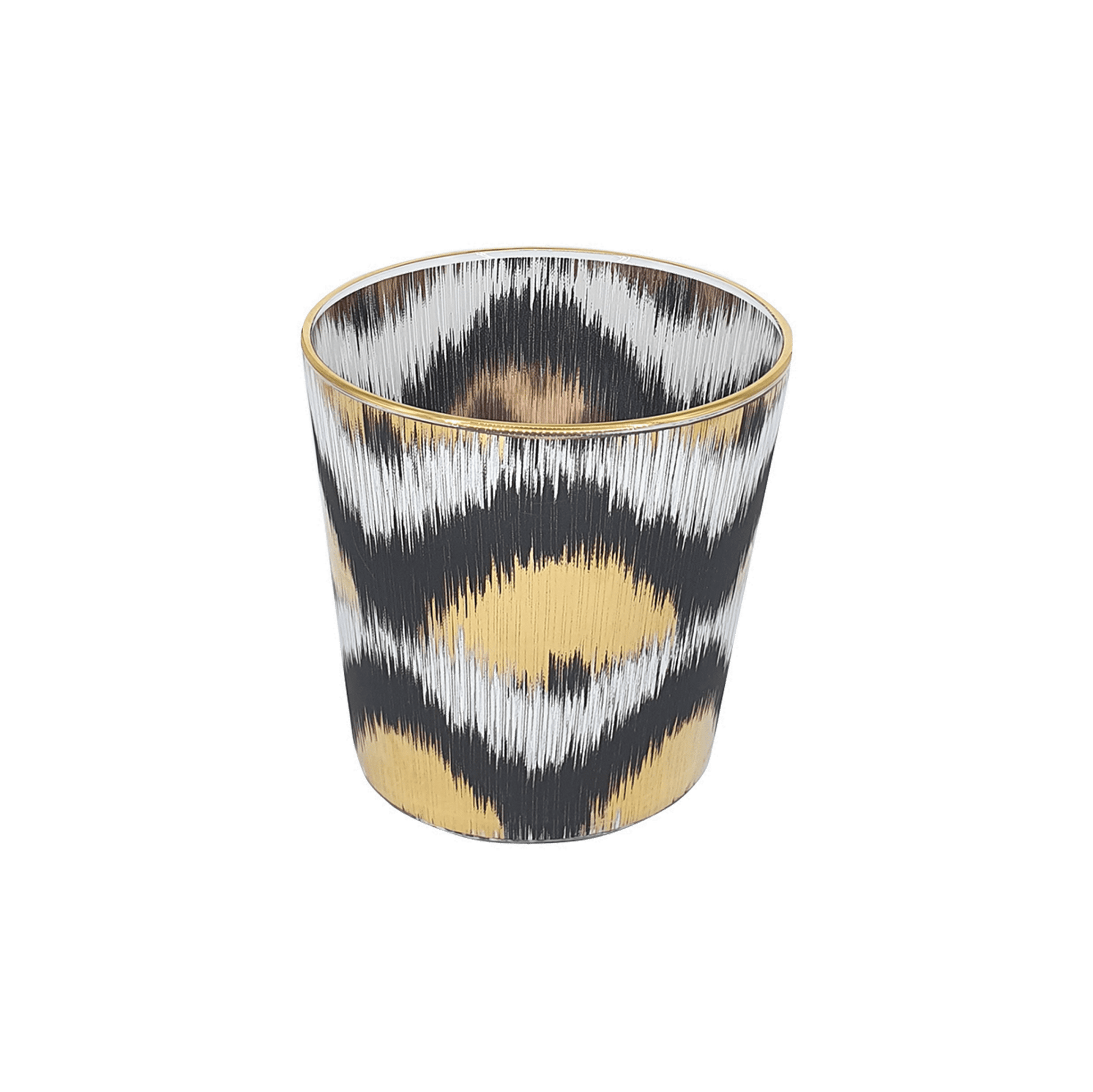 Ikat Decorative Glasses (Black and Gold Ikat) Set of 4 - Hosted by Kelly Gaudreau