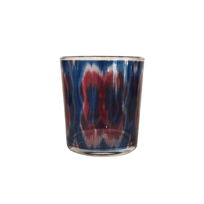 Ikat Decorative Glasses (Colored Glass Red and Blue) Set of 4 - Hosted by Kelly Gaudreau