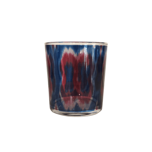 Ikat Decorative Glasses (Colored Glass Red and Blue) Set of 4 - Hosted by Kelly Gaudreau