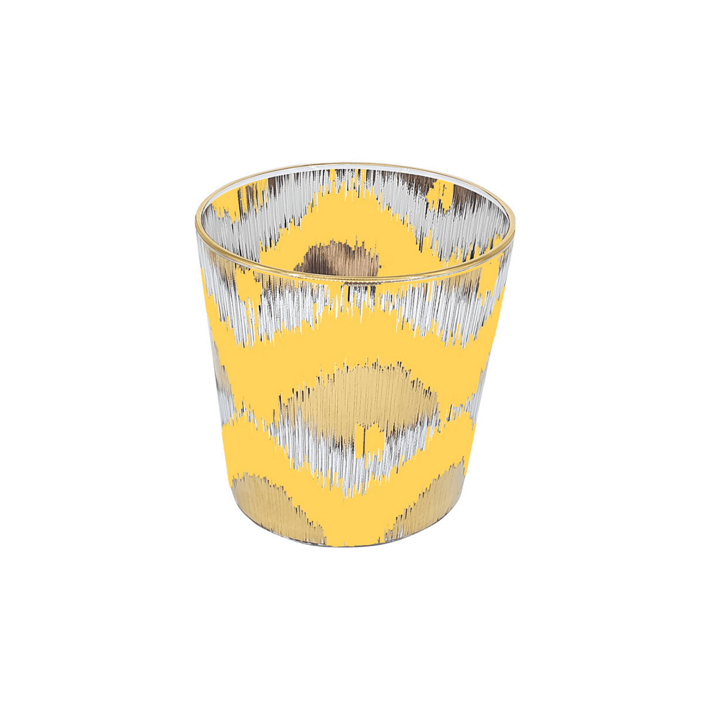 Ikat Decorative Glasses in Yellow and Gold - Set of 4 - Hosted by Kelly Gaudreau