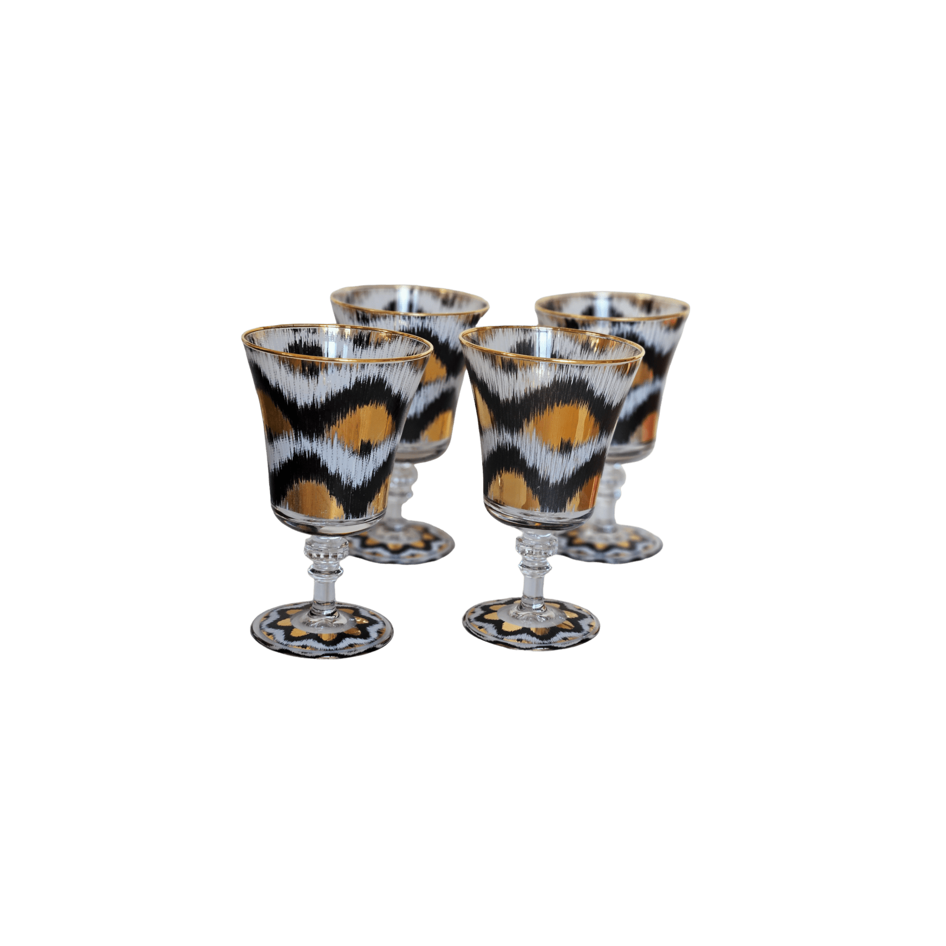 Ikat Goblet in Black and Gold - Set of 4 - Hosted by Kelly Gaudreau