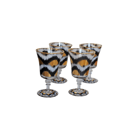 Ikat Goblet in Black and Gold - Set of 4 - Hosted by Kelly Gaudreau