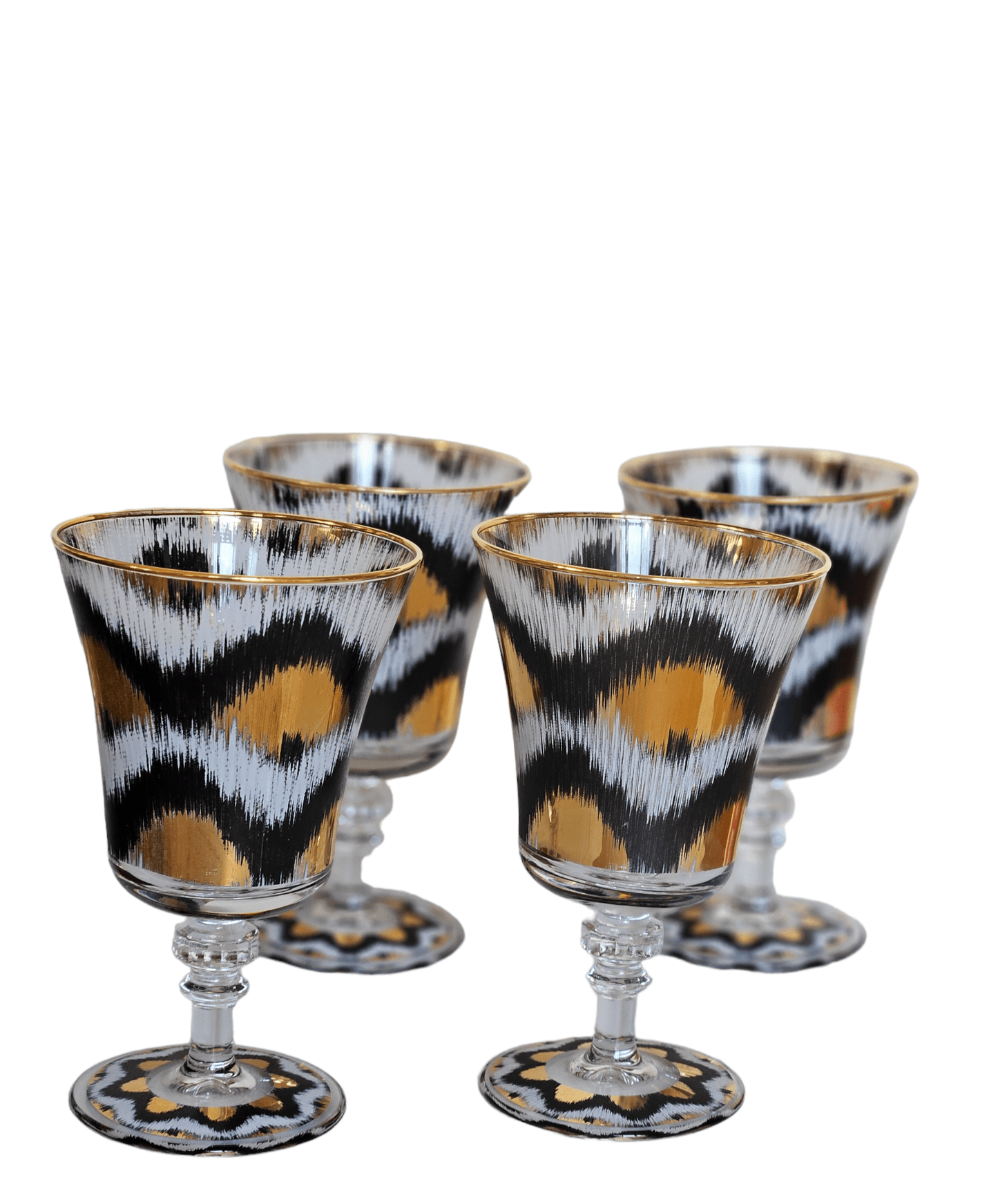 Ikat Goblet in Black and Gold - Set of 4 - Hosted by Kelly Gaudreau