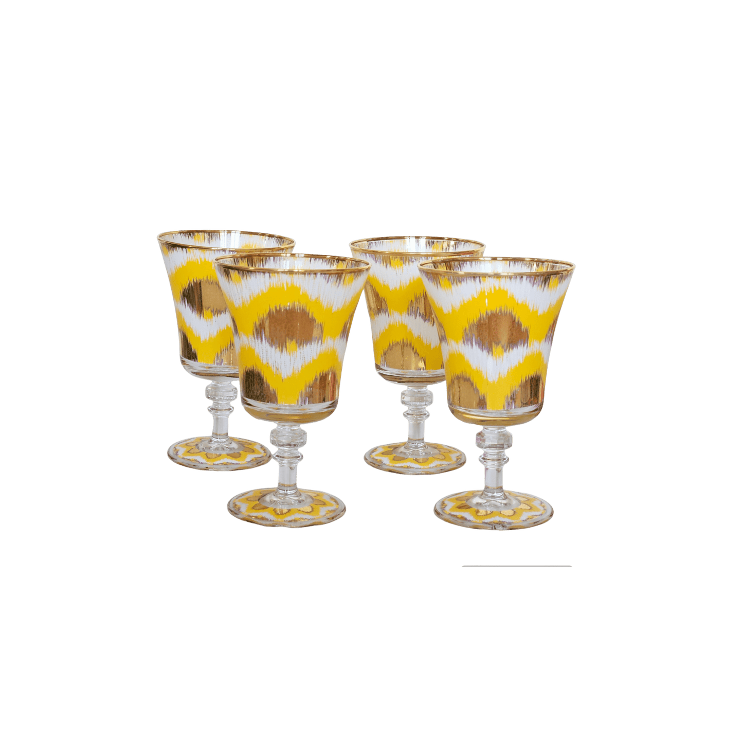 Ikat Goblet in Yellow and Gold - Set of 4 - Hosted by Kelly Gaudreau