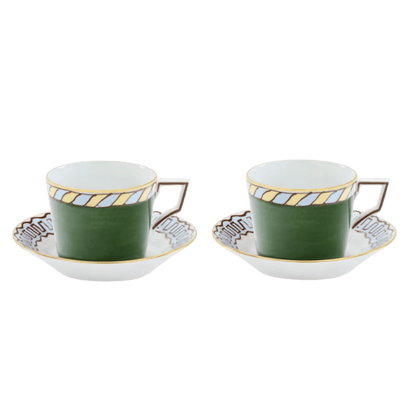 Il Viaggio Coffee Cups with Saucers - Set of 2 - Hosted by Kelly Gaudreau