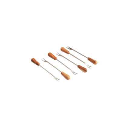 Italian Olivewood Aperitivo Forks - Set of 6 - Hosted by Kelly Gaudreau