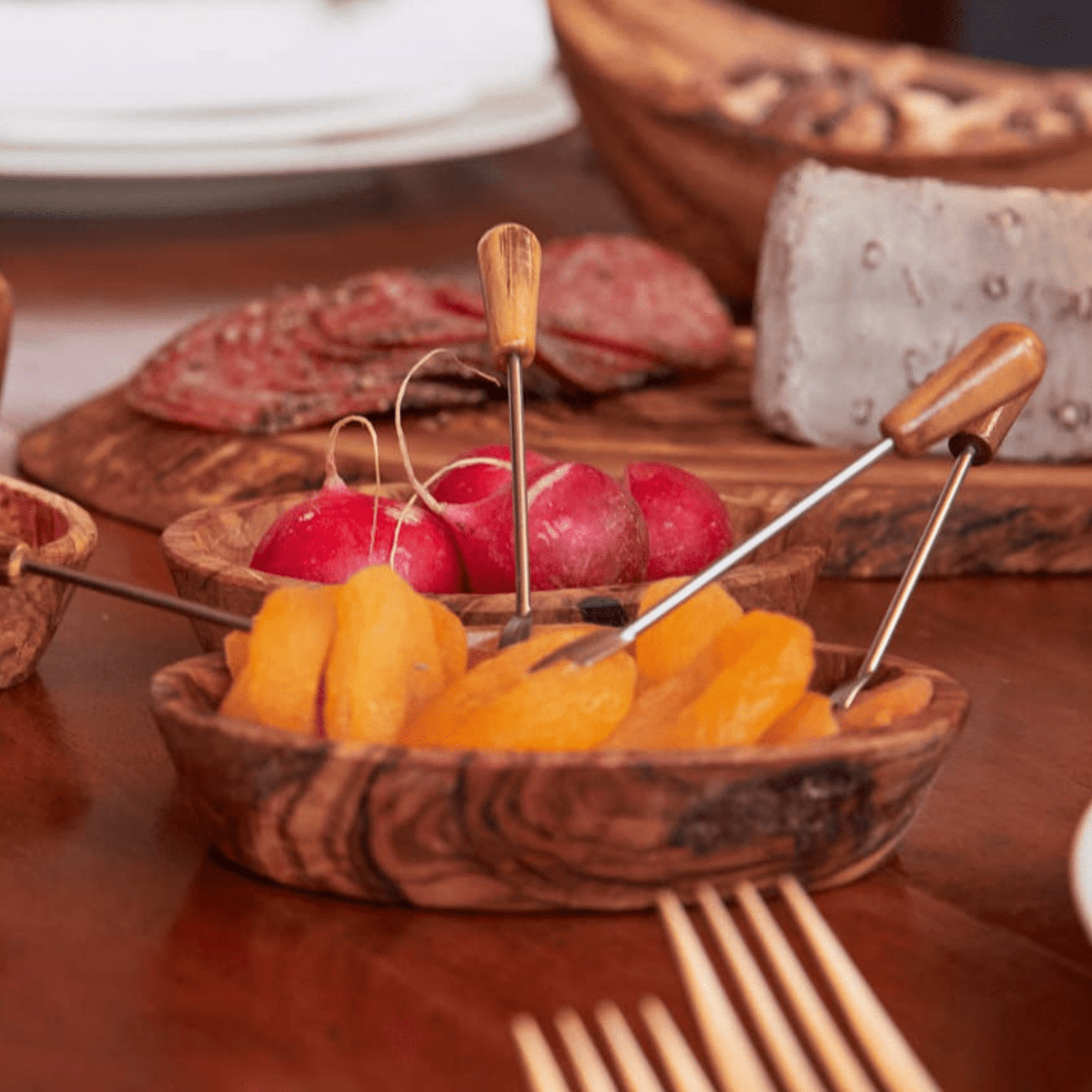 Italian Olivewood Aperitivo Forks - Set of 6 - Hosted by Kelly Gaudreau