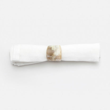 James Napkin Ring in Natural Horn Set of 4 - Hosted by Kelly Gaudreau