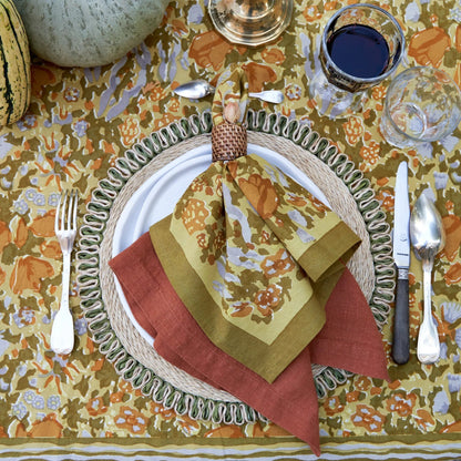 Jardin Mustard & Grey Napkins - Set of 6 - Hosted by Kelly Gaudreau