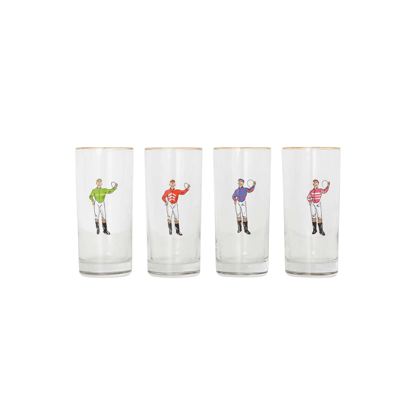 Jockeys Drinking Glasses Mixed Set of 4 - Hosted by Kelly Gaudreau