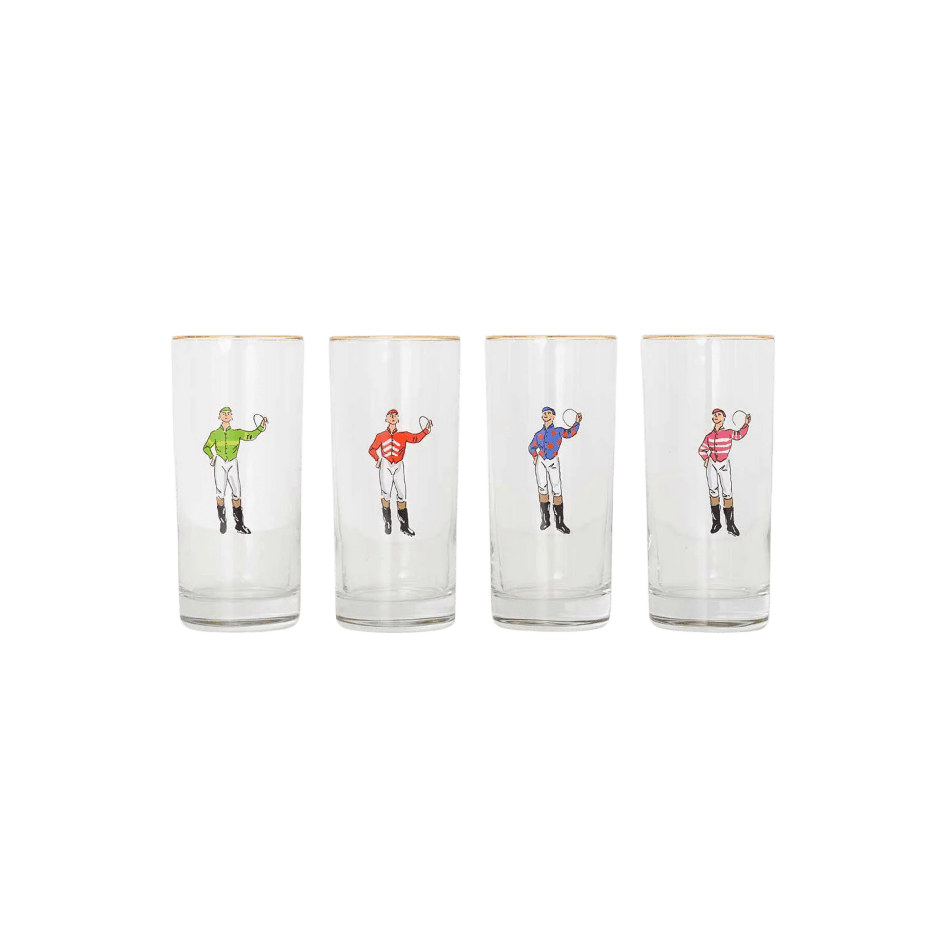 Jockeys Drinking Glasses Mixed Set of 4 - Hosted by Kelly Gaudreau