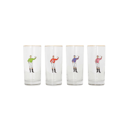 Jockeys Drinking Glasses Mixed Set of 4 - Hosted by Kelly Gaudreau