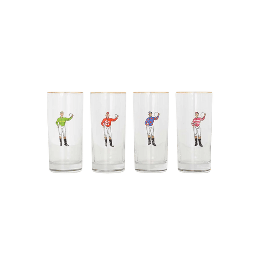Jockeys Drinking Glasses Mixed Set of 4 - Hosted by Kelly Gaudreau