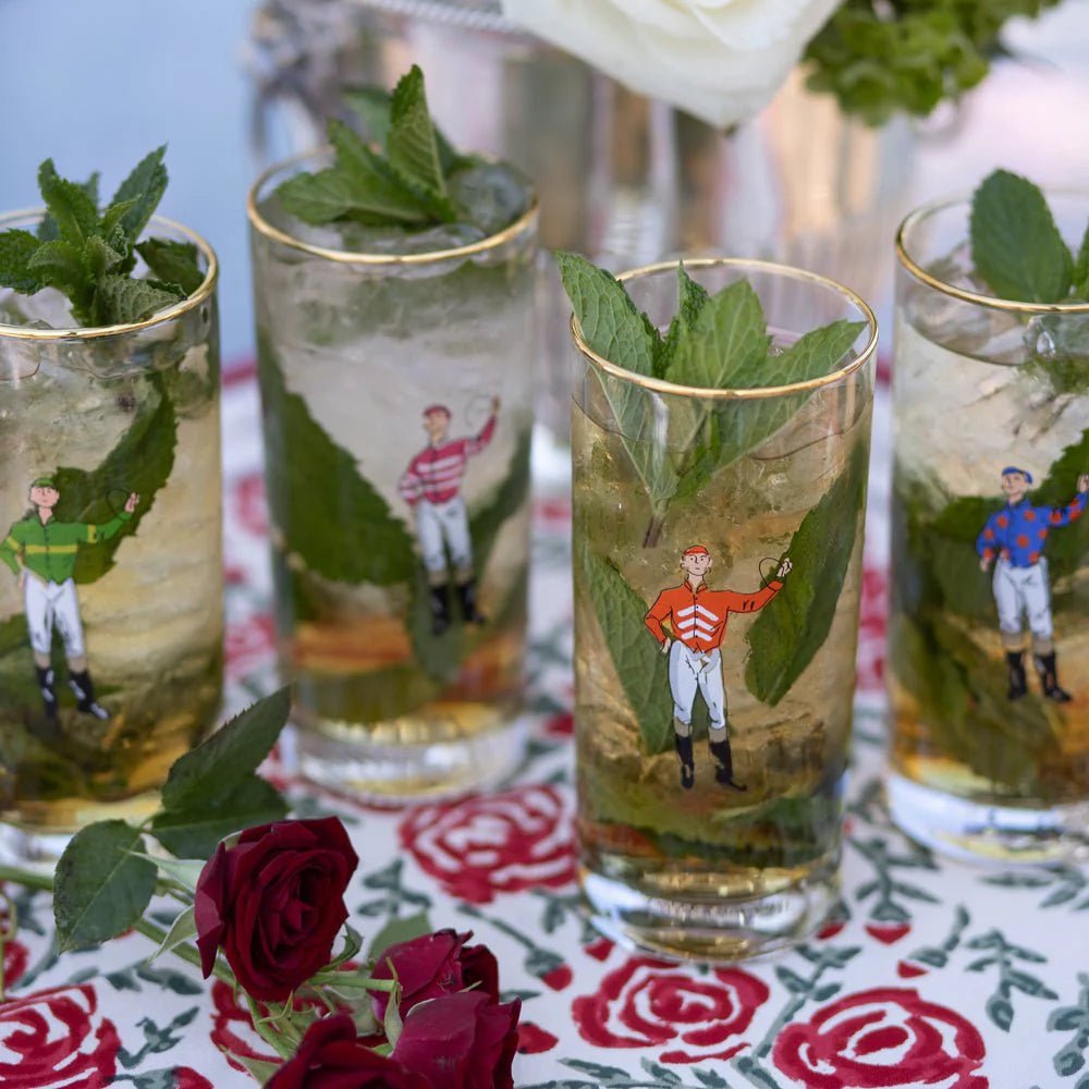 Jockeys Drinking Glasses Mixed Set of 4 - Hosted by Kelly Gaudreau