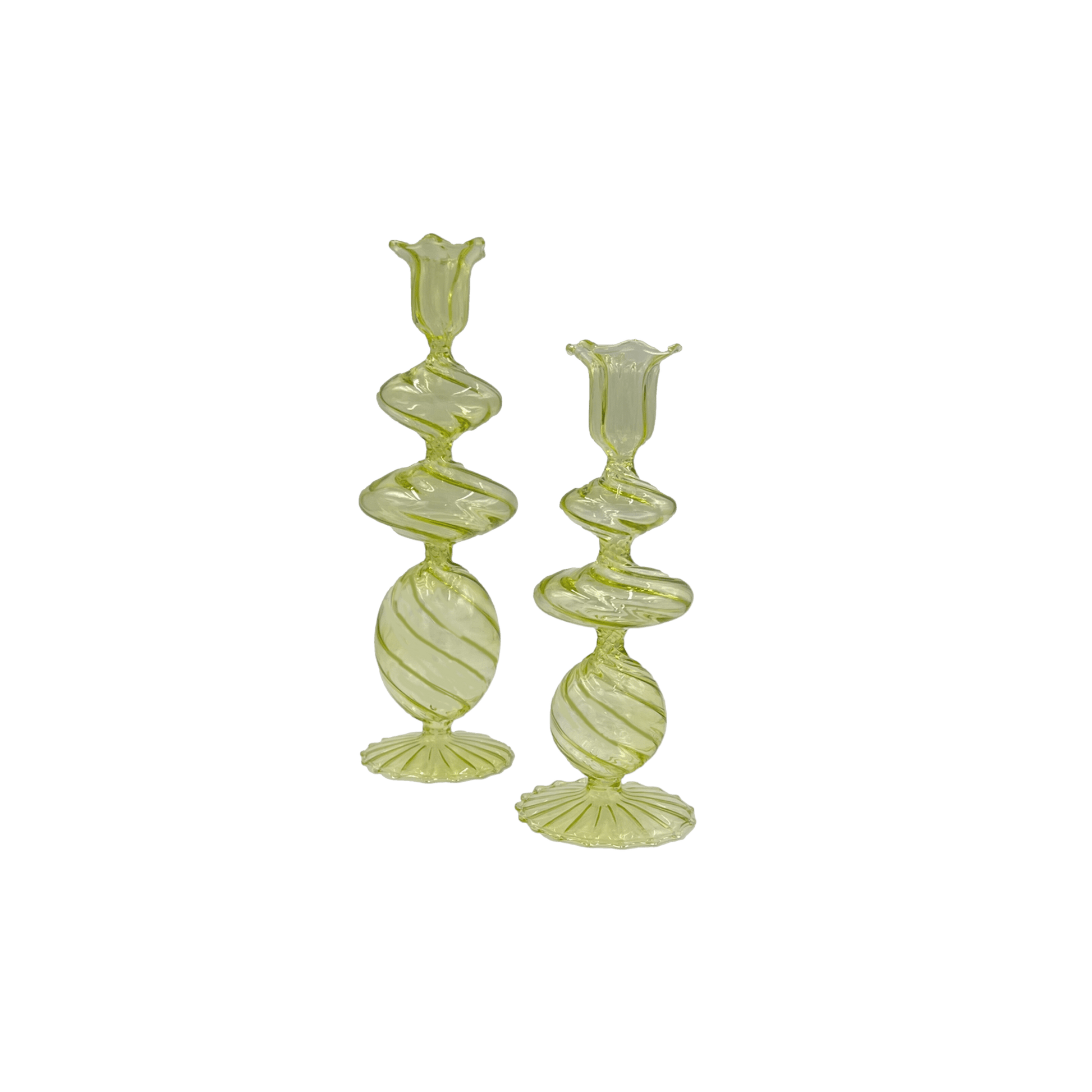 Large Candlestick in Green - Set of 2 - Hosted by Kelly Gaudreau