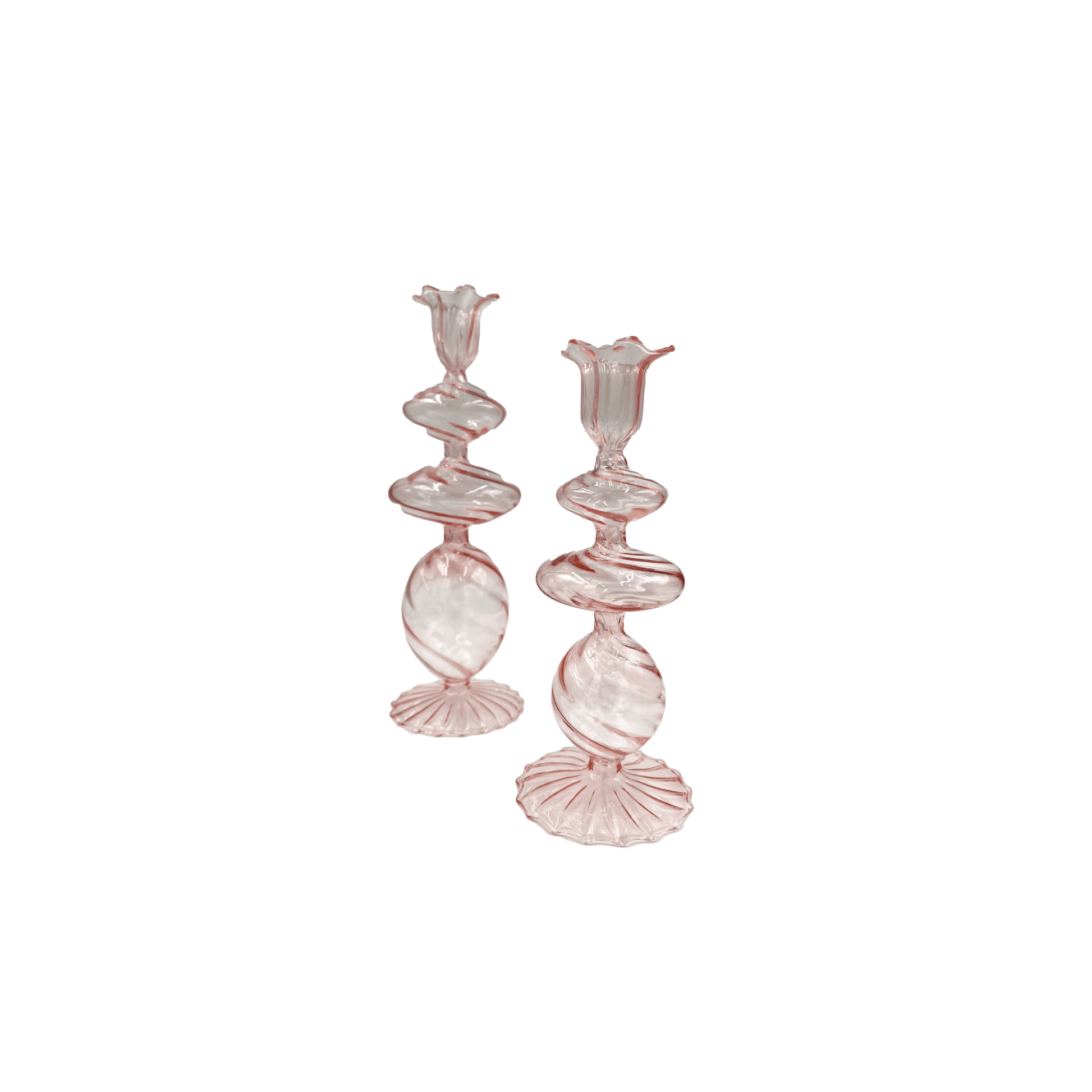 Large Candlestick in Pink - Set of 2 - Hosted by Kelly Gaudreau