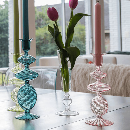 Large Candlestick in Pink - Set of 2 - Hosted by Kelly Gaudreau