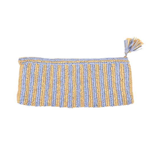Large Raffia Mahjong Bag - Purple & Tan - Hosted by Kelly Gaudreau