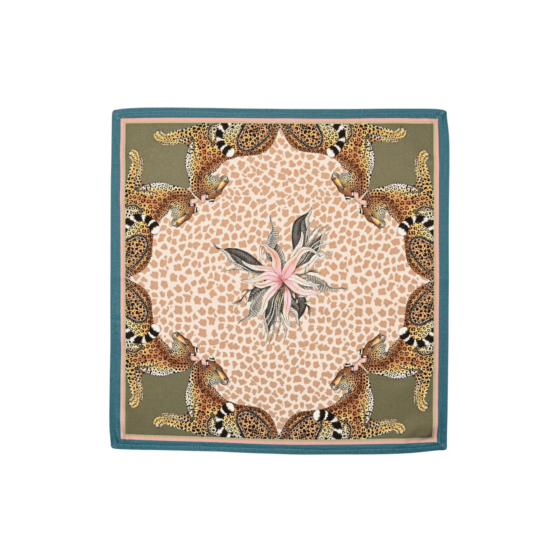 Leopard Lily Napkins in Stone - Set of 2 - Hosted by Kelly Gaudreau