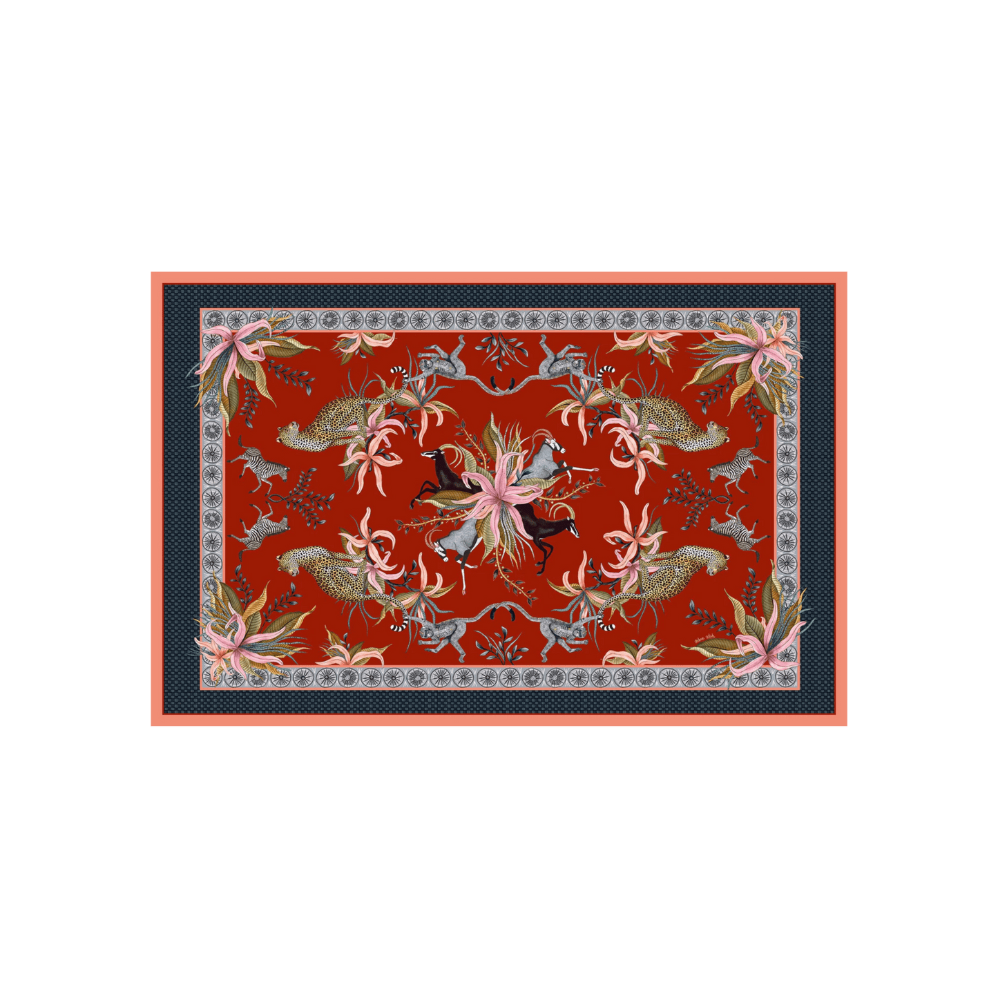 Leopard Lily Tablecloth in Royal Red - Hosted by Kelly Gaudreau