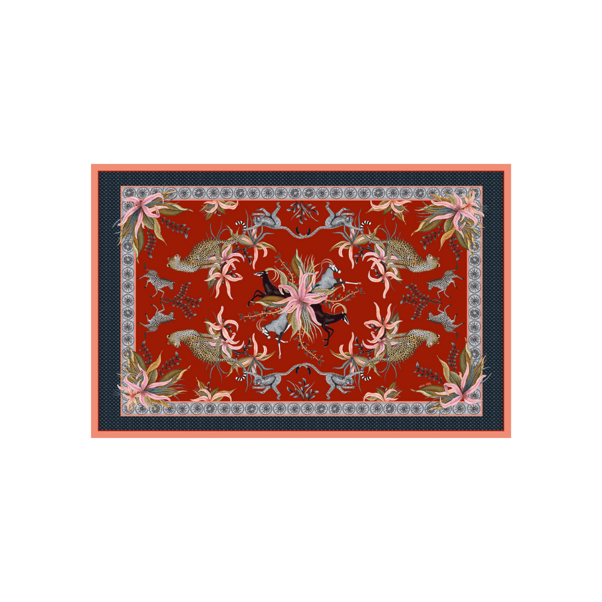 Leopard Lily Tablecloth in Royal Red - Hosted by Kelly Gaudreau