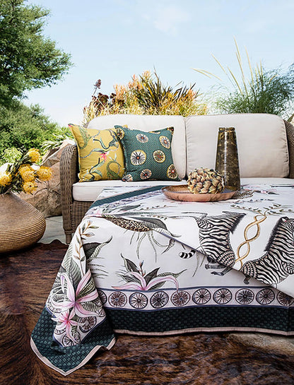 Leopard Lily Tablecloth in Safari Stone - Hosted by Kelly Gaudreau