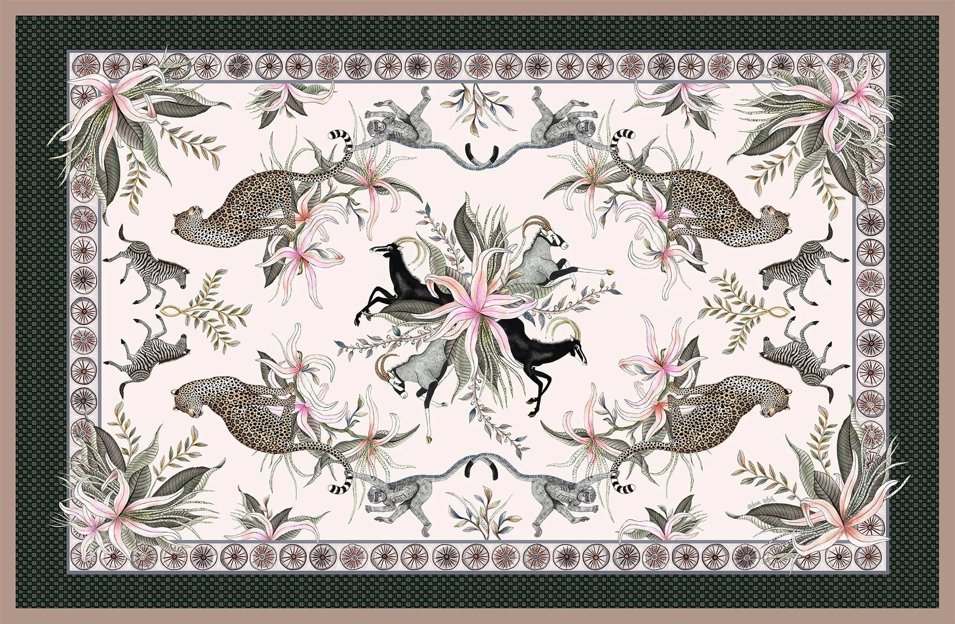 Leopard Lily Tablecloth in Safari Stone - Hosted by Kelly Gaudreau