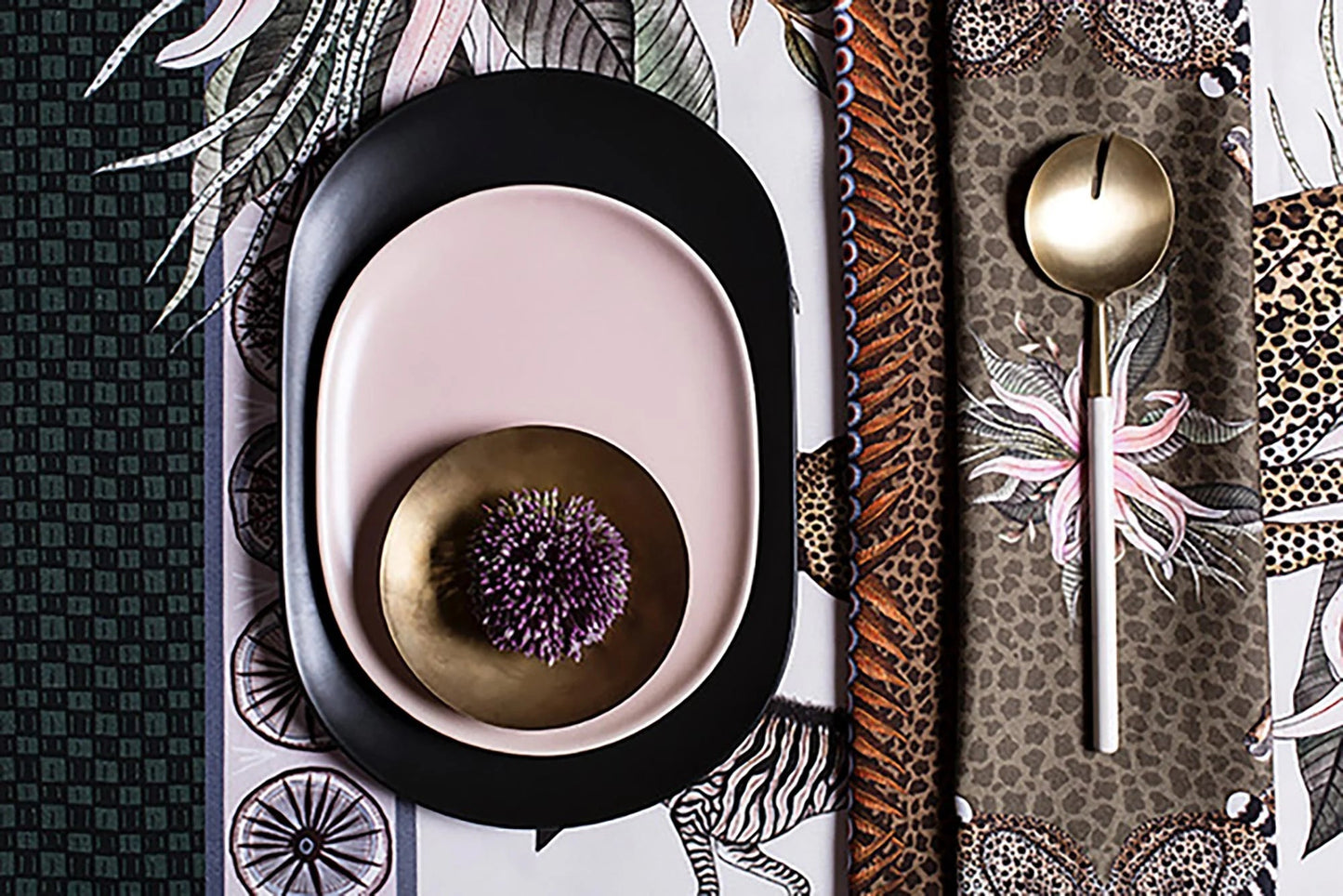 Leopard Lily Tablecloth in Safari Stone - Hosted by Kelly Gaudreau