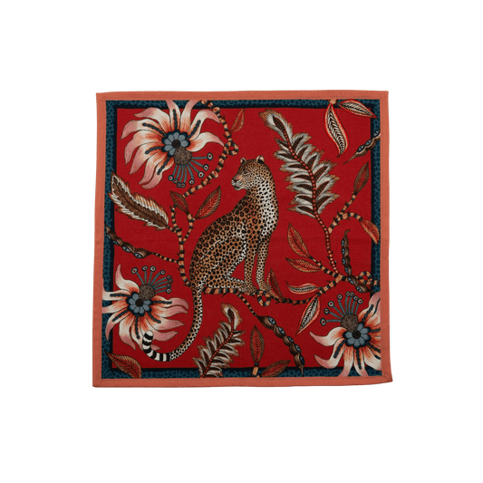 Leopard Napkins in Royal Red - Set of 2 - Hosted by Kelly Gaudreau