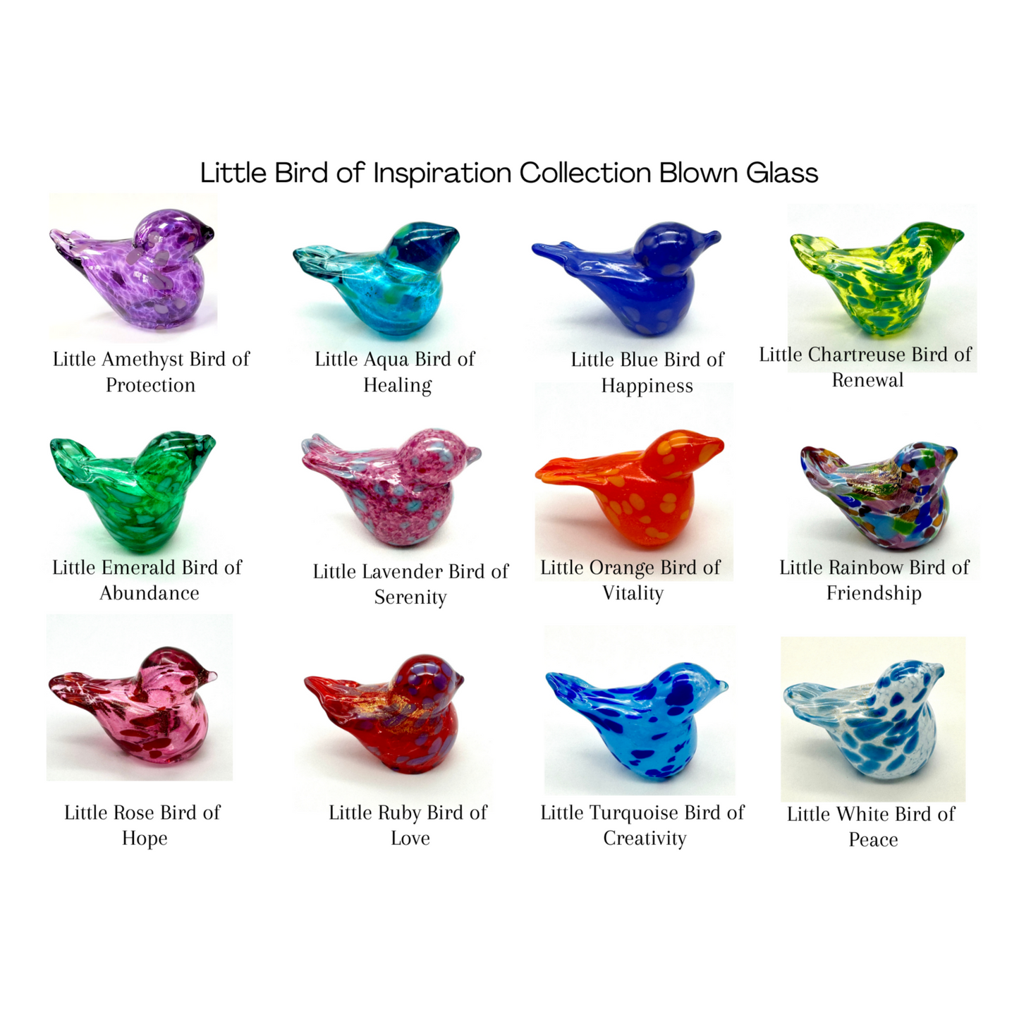 Little Bird of Inspiration Blown Glass Figurine - Hosted by Kelly Gaudreau