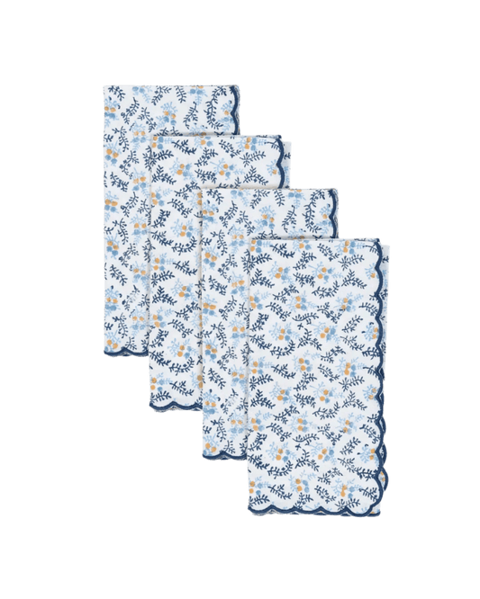 Little Flower Napkins in Blue Set of 4 - Hosted by Kelly Gaudreau