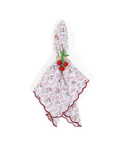 Little Flower Napkins in Maroon Set of 4 - Hosted by Kelly Gaudreau