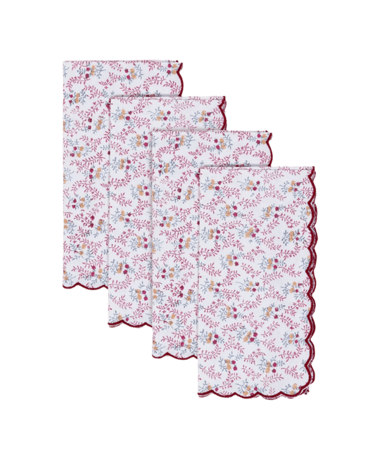 Little Flower Napkins in Maroon Set of 4 - Hosted by Kelly Gaudreau