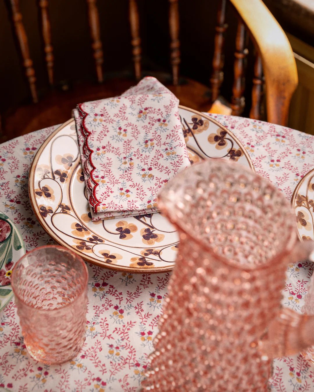 Little Flower Napkins in Maroon Set of 4 - Hosted by Kelly Gaudreau