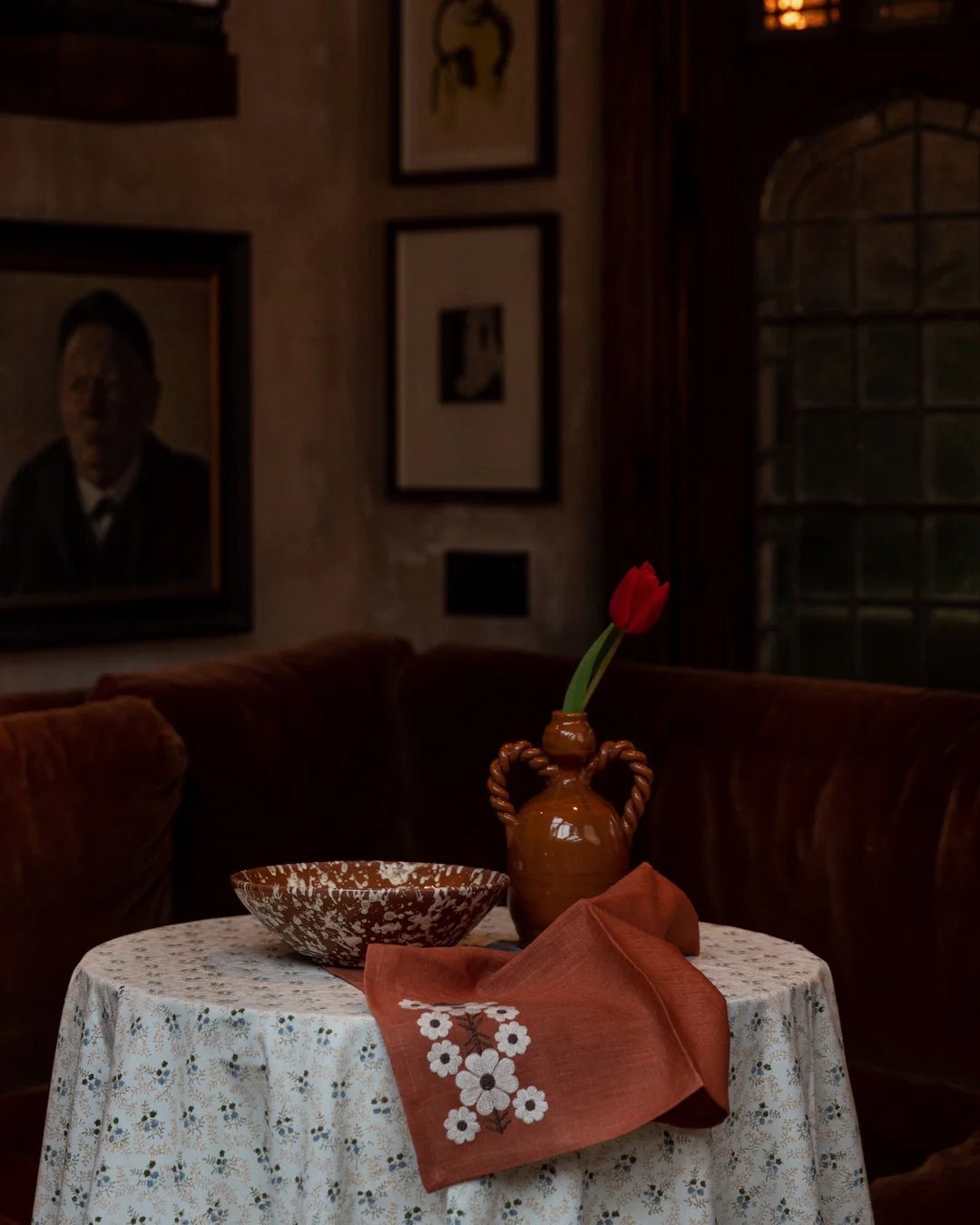 Little Flower Tablecloth in Green - Hosted by Kelly Gaudreau