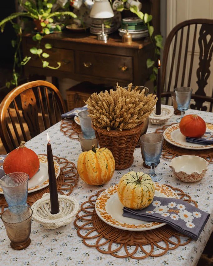 Little Flower Tablecloth in Green - Hosted by Kelly Gaudreau