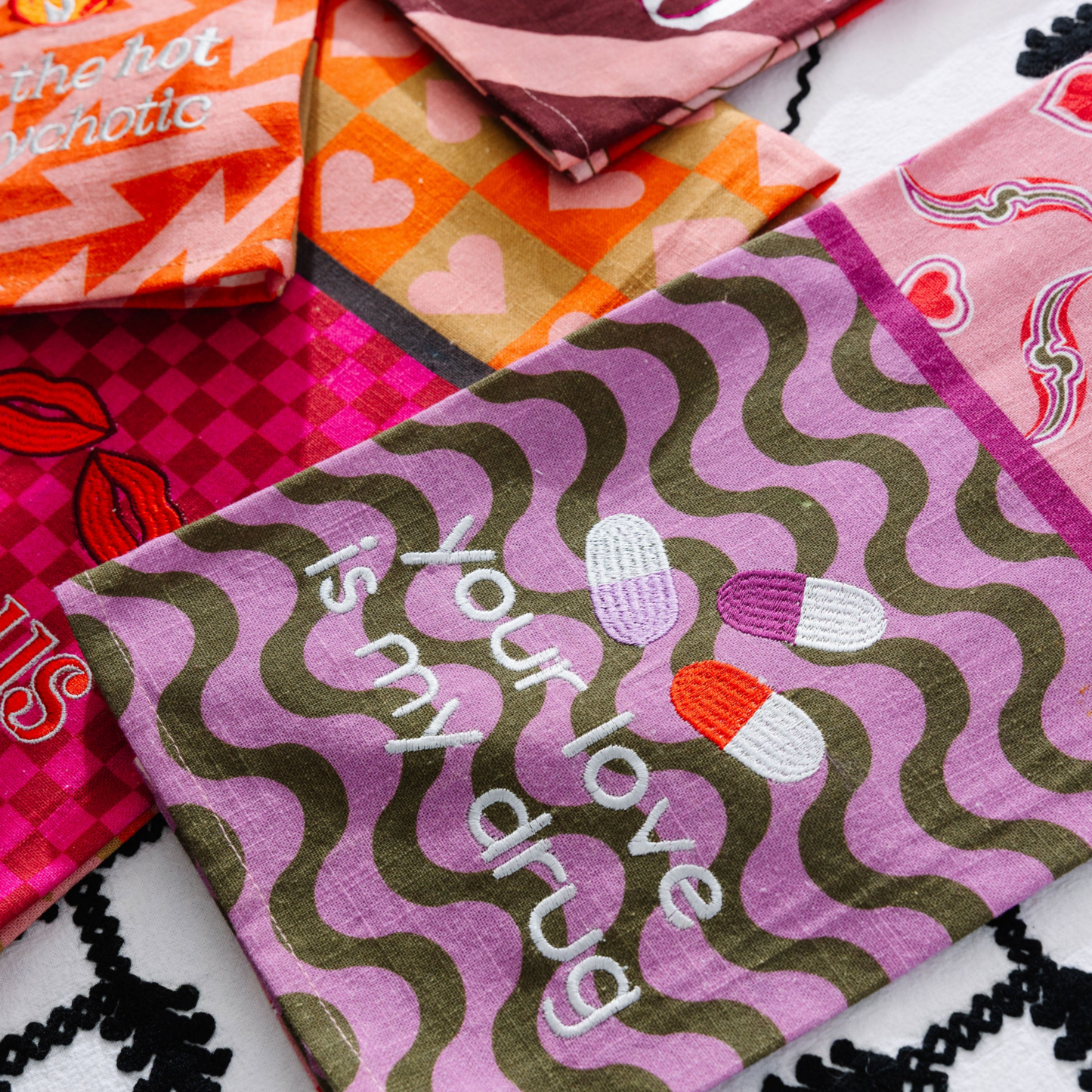 Love is a Drug Dish Towel - Hosted by Kelly Gaudreau