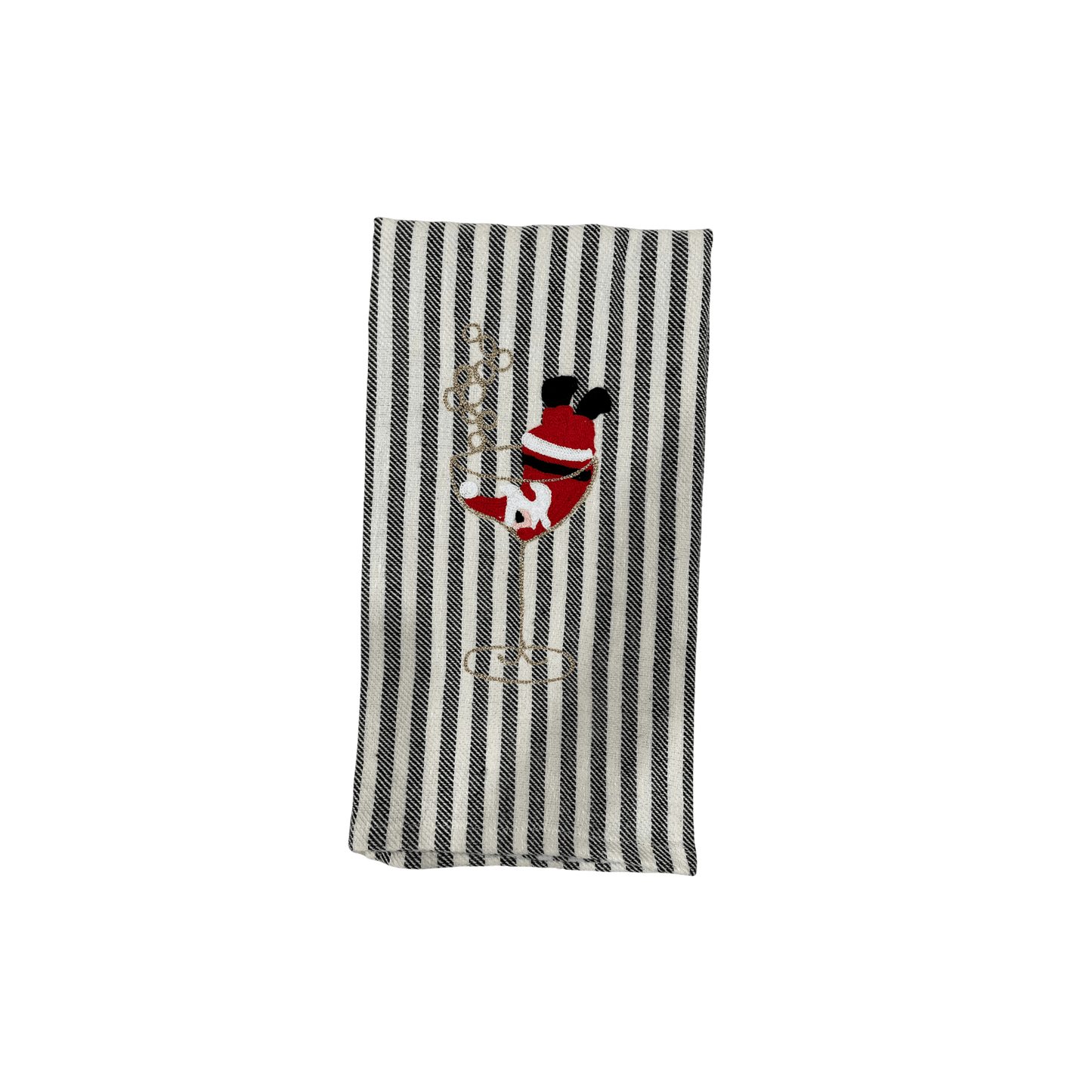 Martini Santa Embroidered Pomelo Kitchen Towel - Black - Hosted by Kelly Gaudreau