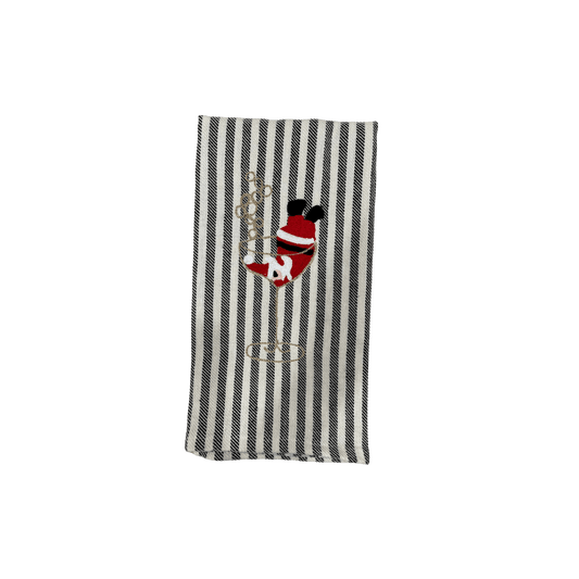 Martini Santa Embroidered Pomelo Kitchen Towel - Black - Hosted by Kelly Gaudreau