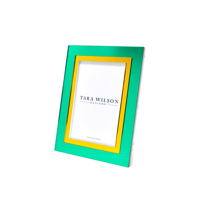 Mirrored Lucite Frame in Yellow and Green - Hosted by Kelly Gaudreau