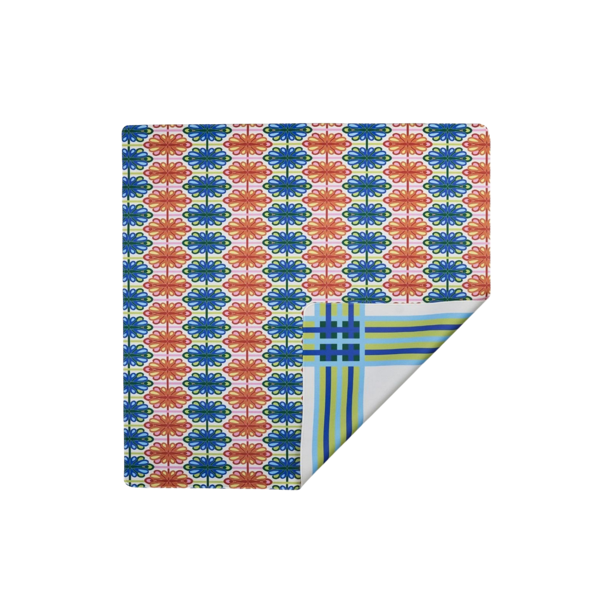 Mod Bird Bam & Plaid Double - Sided Mahjong Mat - Hosted by Kelly Gaudreau
