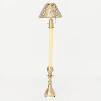 Modern Candlestick and Cutwork Shade in Gold Set of 2 - Hosted by Kelly Gaudreau