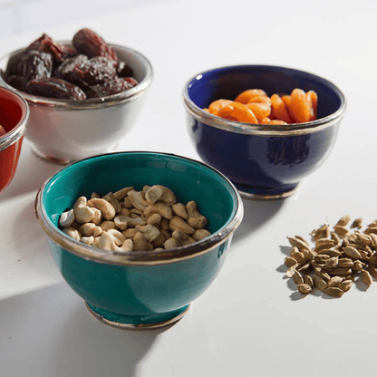 Moroccan Glazed Bowl with Berber Silver Trim - Hosted by Kelly Gaudreau