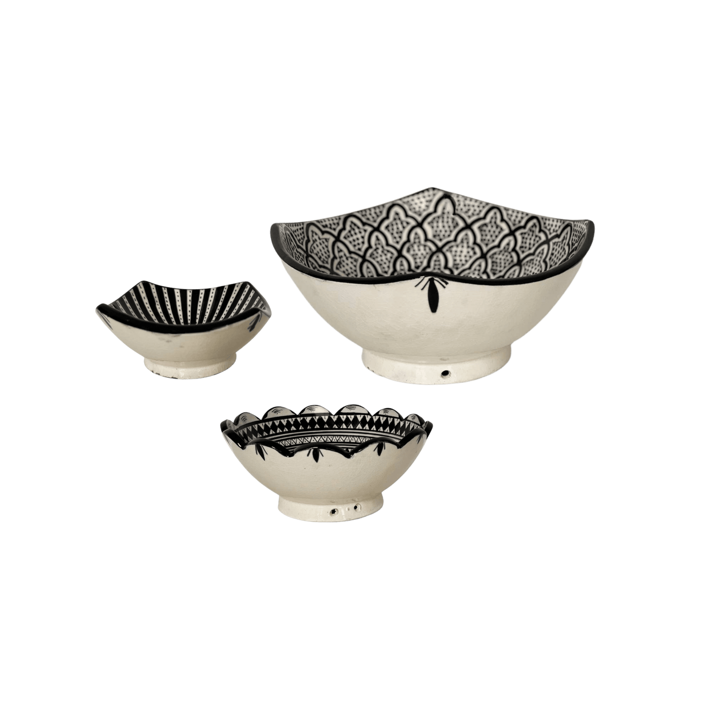 Moroccan Safi Ceramic Nesting Bowls - Set of 3 - Hosted by Kelly Gaudreau