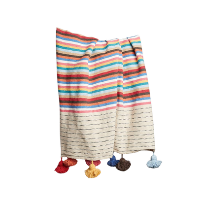 Moroccan Tassel Blanket - Multicolor - Hosted by Kelly Gaudreau